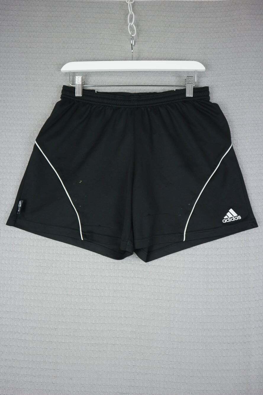 Adidas Climalite Black Athletic Running Soccer Shorts White Trim Womens Medium